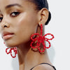 Cocoa Yacht Red Crystal Flower Earrings