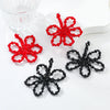 Cocoa Yacht Red Crystal Flower Earrings