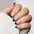 Black French Almond Nails - Press On Nails | Long Lasting & Reusable