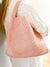 The Willow | Large Woven Vegan Leather Tote - Light Pink