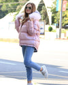 ⇆ Nicole Genuine Polar Fox Reversible Down Coat