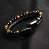 Cocoa Yacht Club Men's Genuine Leather Braided Natural Stone Bracelets