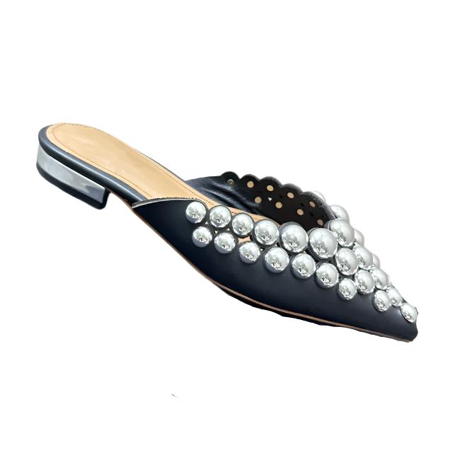 Cocoa Yacht Club Pointed Toe Metal Ball Mules