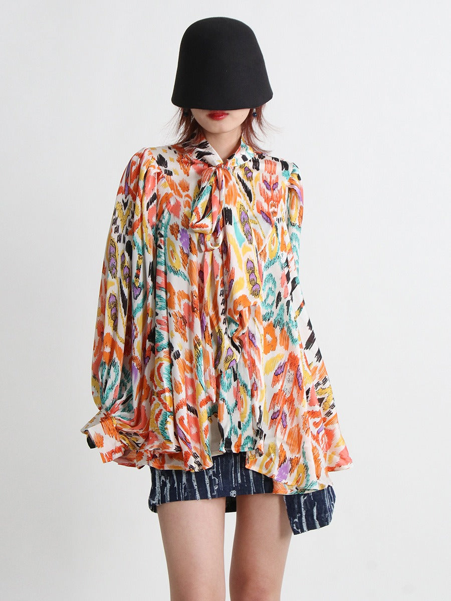 Cocoa Yacht Club Retro Print Blouse