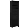 Black High Storage Cabinet with 3 Drawers and Adjustable Shelves