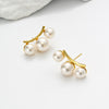 Cocoa Yacht Club Retro Three Pearl Gold Earrings