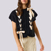 Cocoa Yacht Club Knit Ribbon Drawstring Sweater Vest