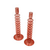 Coraline Peach Candle Holder - Pair