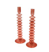 Coraline Peach Candle Holder - Pair