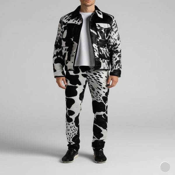 Cowhide Jacket And Pant Set Pony Skin Jacket