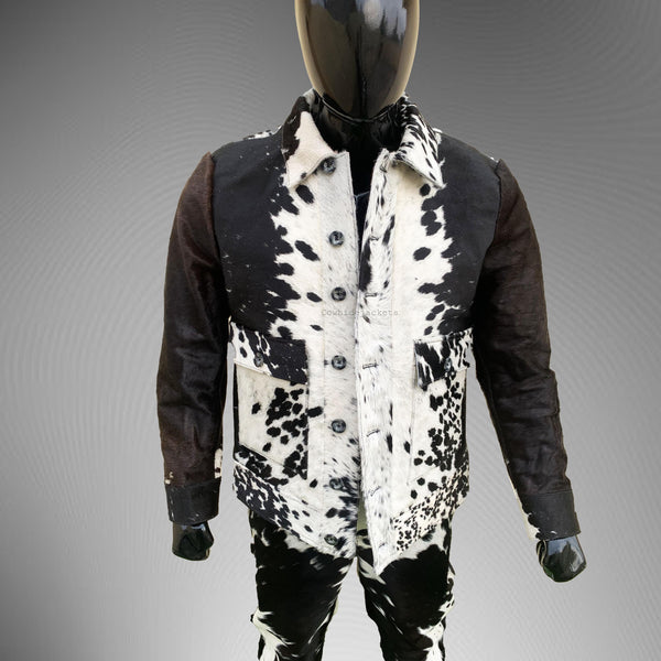 Men's Hair-On Cow Print Jacket