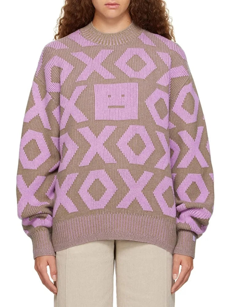 Cocoa Yacht Club Geometric Wool Sweater