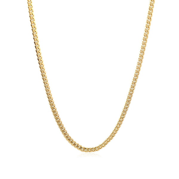 14k Yellow Gold Classic Solid Miami Cuban Chain (3.20 mm)