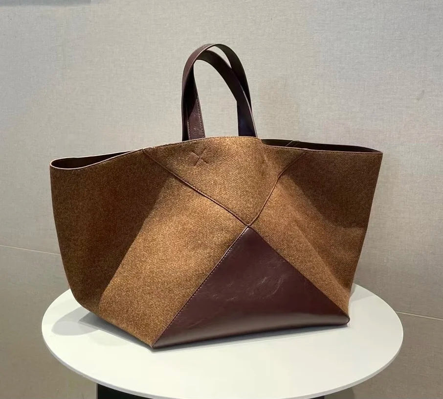 Cocoa Yacht Club Suede & Leather Patchwork Large Totes