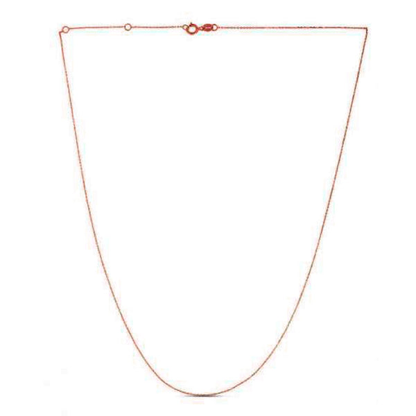 Double Extendable Diamond Cut Cable Chain in Rose Gold (0.87 mm)