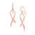 14k Rose Gold Polished Ribbon Style Drop Earrings