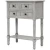 Cocoa Yacht Club Narrow Console Desk, with Three Storage Drawers and Living Room Bottom Shelves (Grey Washed)