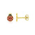 14K Yellow Gold Ladybug Enamel Earrings