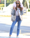 ⇆ Nicole Genuine Polar Fox Reversible Down Coat