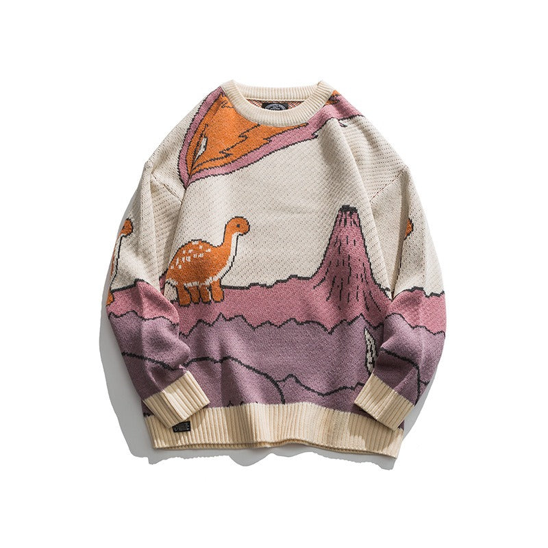 Cocoa Yacht Club Orange Dino & Volcano Sweater