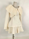 Cocoa Yacht Club Pleated Coat 3Pcs Set