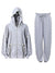 Cocoa Yacht Club Gray Hooded Drawstring Pearl Pants Suit