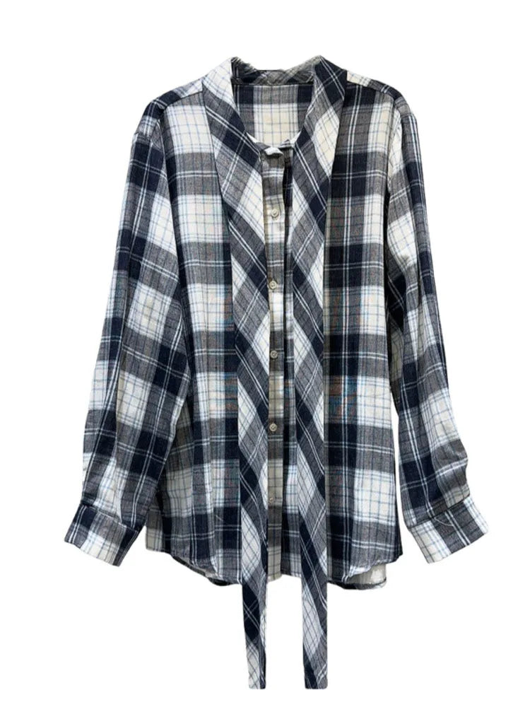 Cocoa Yacht Club Contrast Plaid Loose Shirt