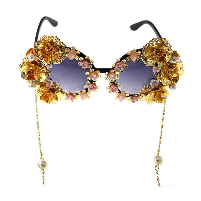 Cocoa Yacht Club Baroque Retro Hollow Flower Sunglasses