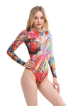 GRAFFITI SWIMSUIT WITH SLEEVES