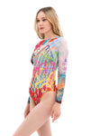 GRAFFITI SWIMSUIT WITH SLEEVES