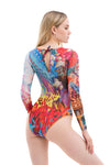 GRAFFITI SWIMSUIT WITH SLEEVES