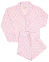 Pink Pumpkin Scallop Print Pajama Set