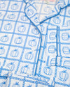 Blue Pumpkin Check Print Pajama Set