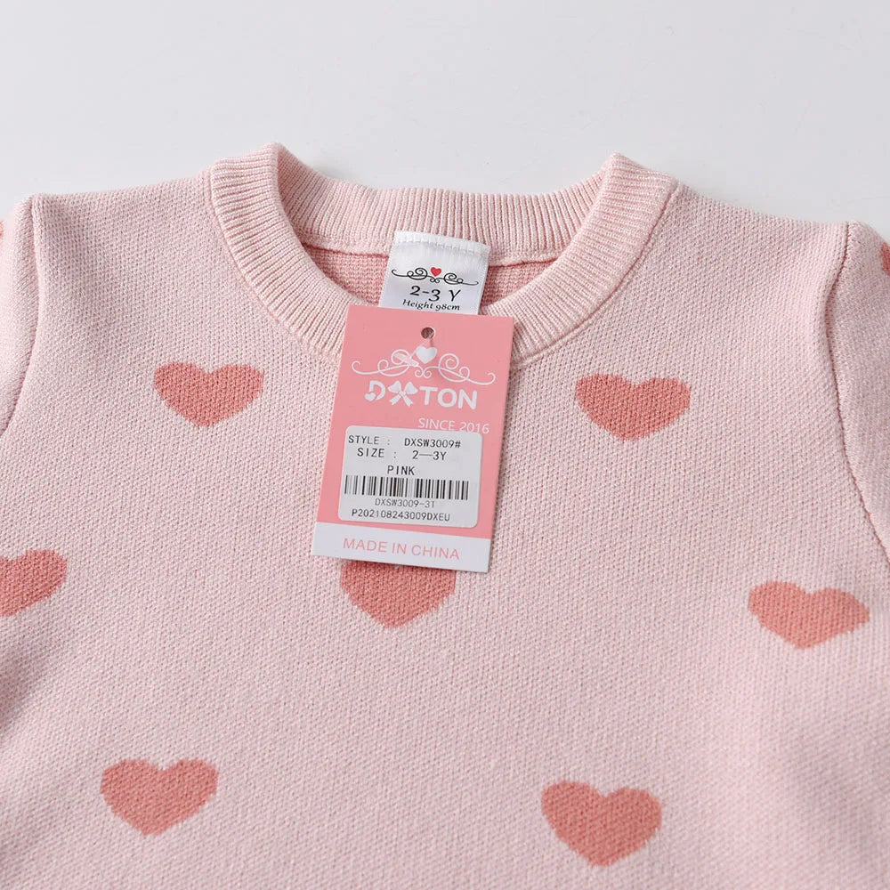 Cocoa Yacht Club Knitted Heart Pullover Sweater, 3-8Ys