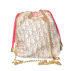 Trotter Petal Pink Vintage Scarf Drawstring Crossbody Bag
