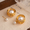 Cocoa Yacht Club Retro Circular Pearl Earrings