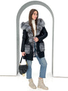 Genuine Silver Fox Fur Rabbit Fur Insulated Parka