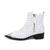 Cocoa Yacht Club Leather Studded Ankle Boots