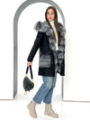 Genuine Silver Fox Fur Rabbit Fur Insulated Parka