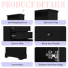 Black High Storage Cabinet with 3 Drawers and Adjustable Shelves