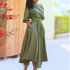 Cocoa Yacht Club Green Diagonal Sleeve Casual Dress