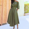 Cocoa Yacht Club Green Diagonal Sleeve Casual Dress