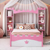 Cocoa Yacht Club Castle-Shaped Wooden Bed with Storage Shelf