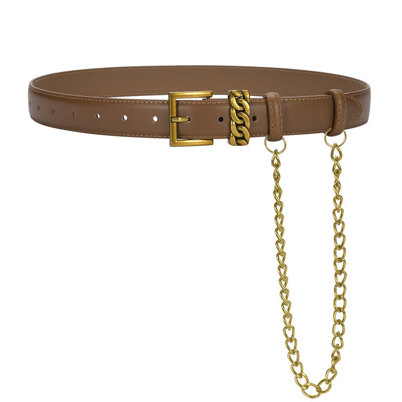 Cocoa Yacht Club Leather Chain Belt