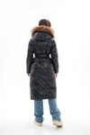 Genuine Silver Fox Fur Alternative Down Fill Coat