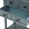 Cocoa Yacht Club Narrow Console Table, with Three Storage Drawers and Bottom Shelf (Navy)