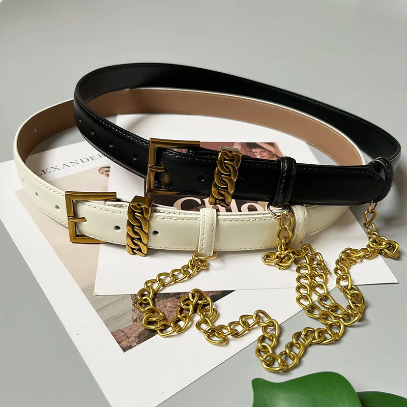 Cocoa Yacht Club Leather Chain Belt