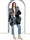 Genuine Silver Fox Fur Rabbit Fur Insulated Parka