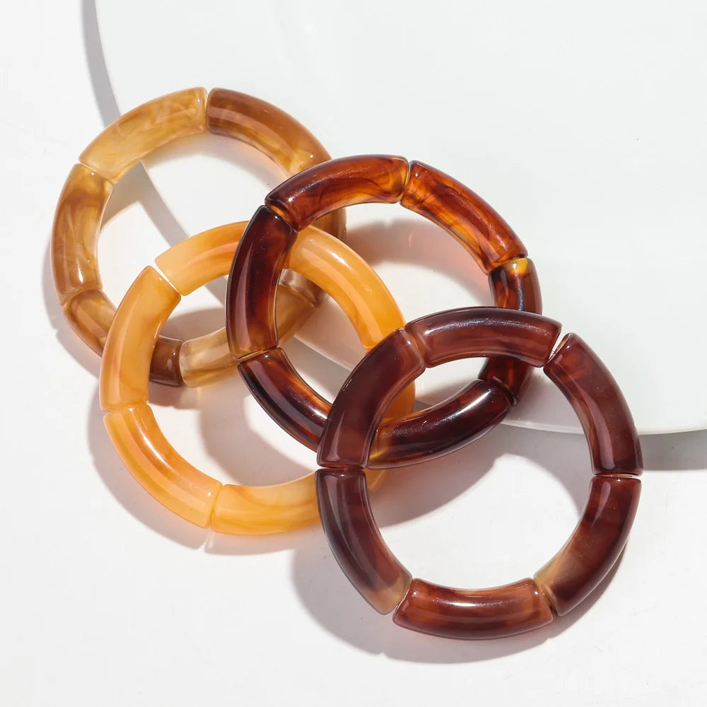 Cocoa Yacht Club Amber Bamboo Bangle 4PC Set