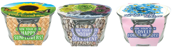 Flowering Tin Garden Variety Pack - 1 Each of 3 Varieties